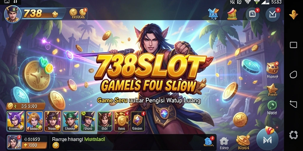 Tampilan gameplay seru di 738SLOT dengan berbagai tema.