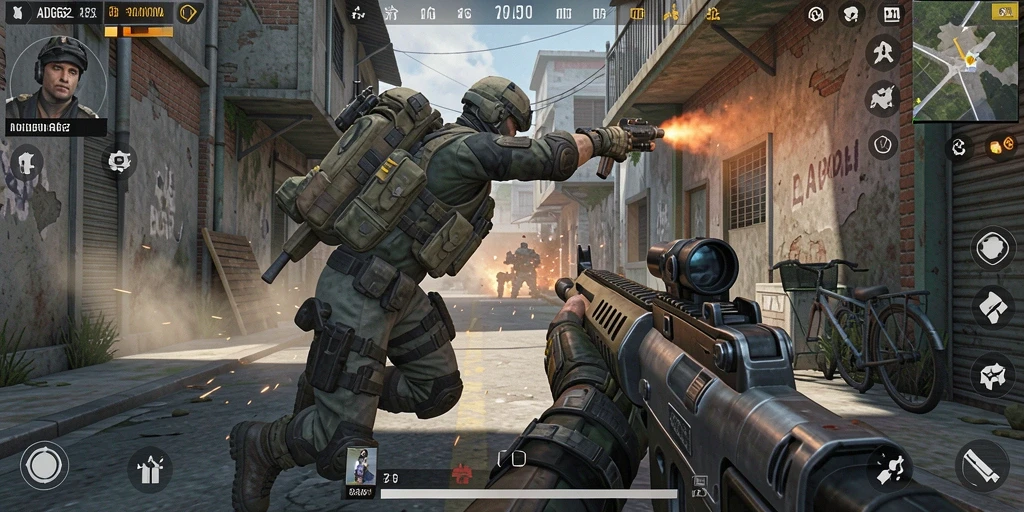 Tangkapan layar gameplay <strong>ADG62</strong> menunjukkan aksi menegangkan di medan perang FPS.