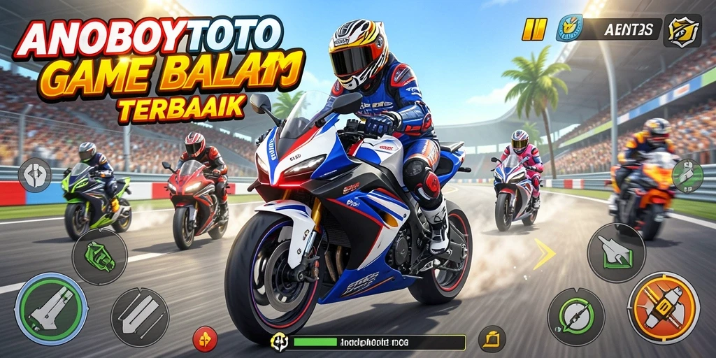 Tangkapan layar ANOBOYTOTO menampilkan aksi balap motor yang mendebarkan.
