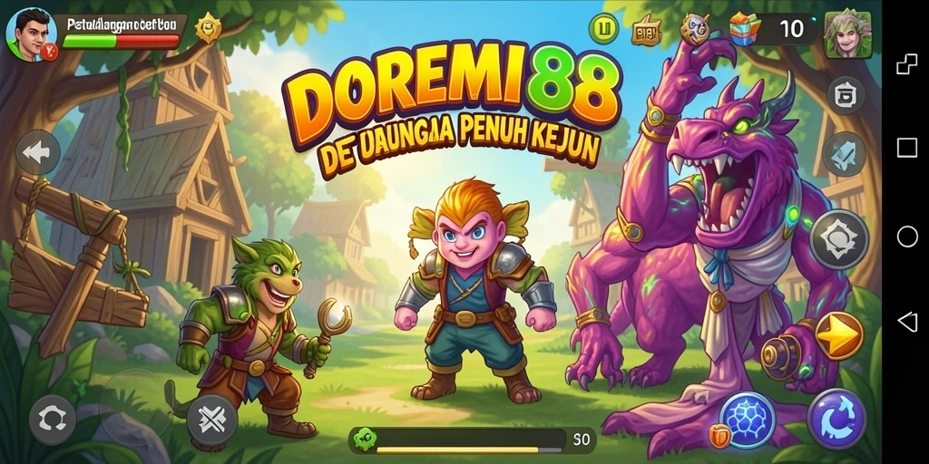 Tampilan gameplay DOREMI88 yang penuh aksi dan petualangan.