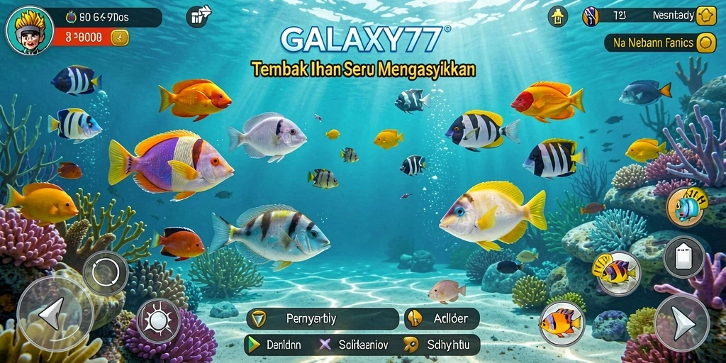 Tampilan gameplay menembak ikan yang seru di GALAXY77.