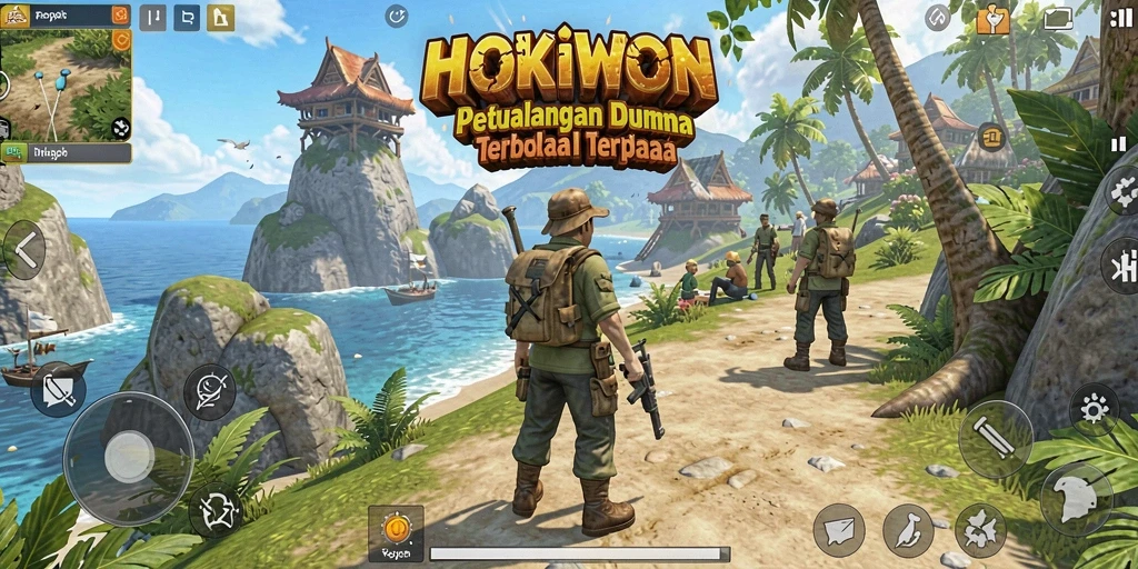 Gameplay dinamis HOKIWON yang menarik di dunia terbuka.