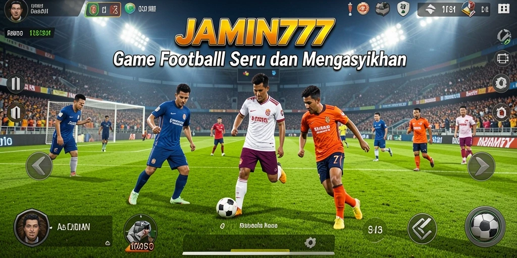 Tangkapan layar gameplay JAMIN777 yang menampilkan aksi sepak bola yang seru.