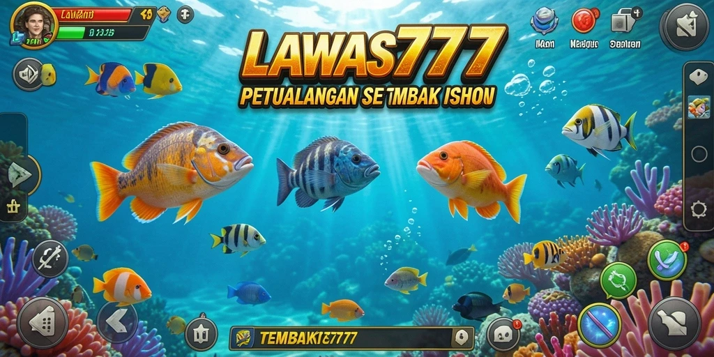 Screenshot menunjukkan aksi seru dalam permainan Tembak Ikan LAWAS777.