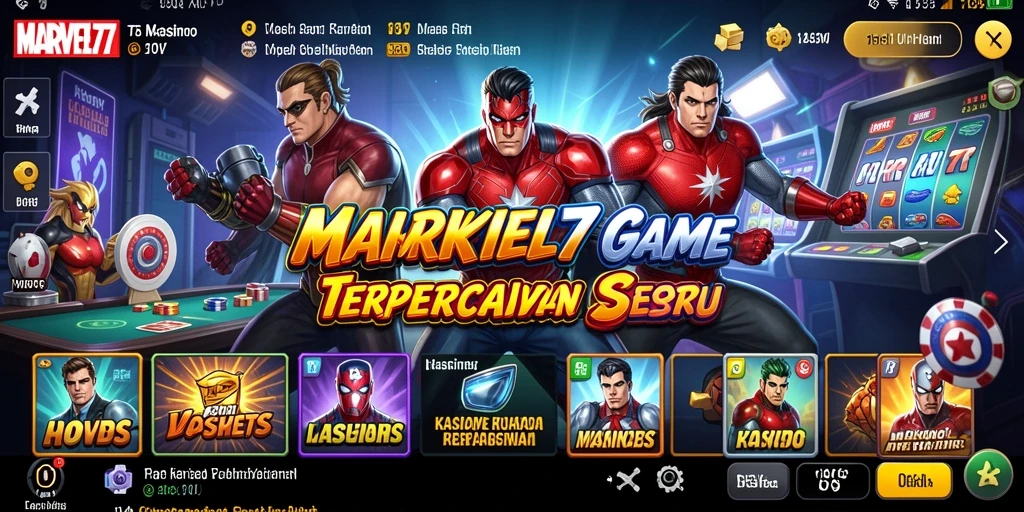 Screenshot utama MARVEL77 menunjukkan gameplay Kasino yang menarik dan interaktif.
