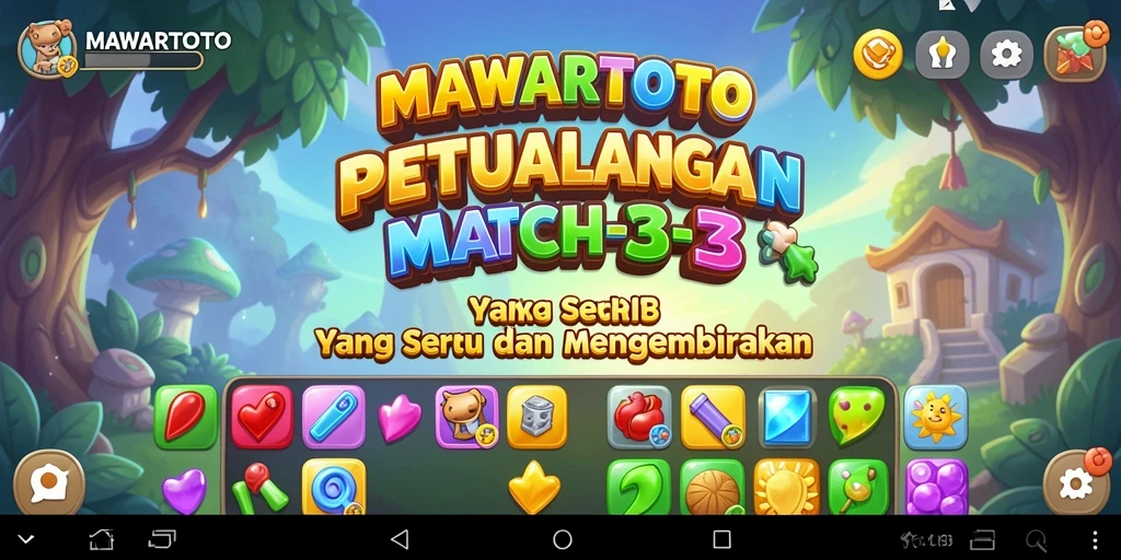 Tampilan seru dari gameplay <strong>MAWARTOTO</strong> dengan kombinasi item Match-3.