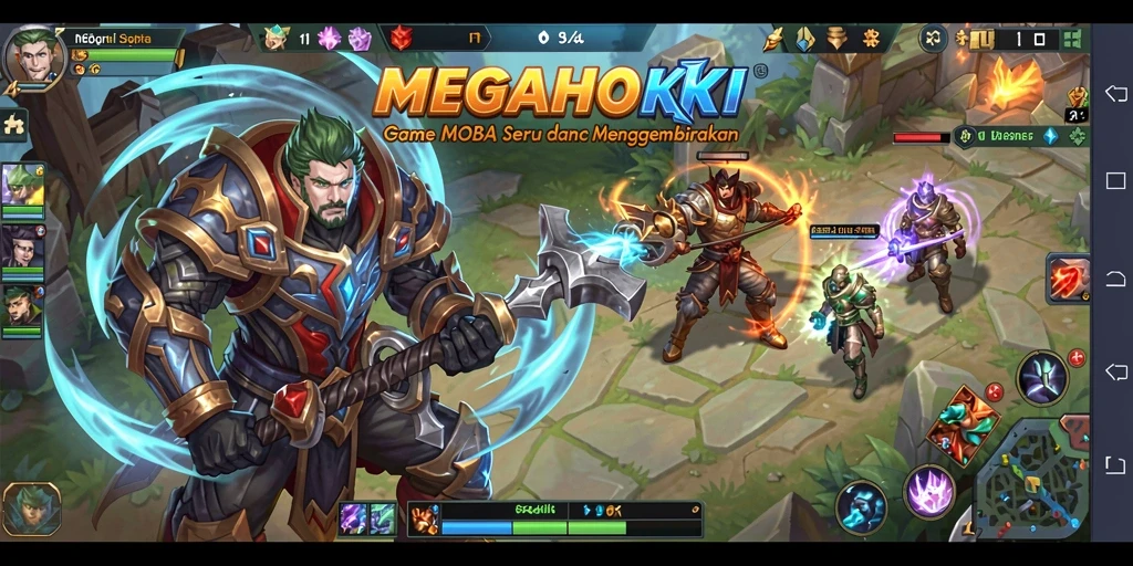 Tampilan gameplay seru dari MEGAHOKI yang penuh aksi.