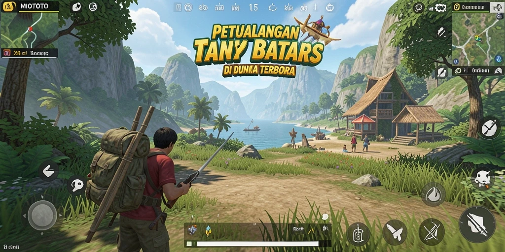 Screenshot gameplay MIOTOTO yang menggambarkan dunia terbuka yang luas dan menarik.