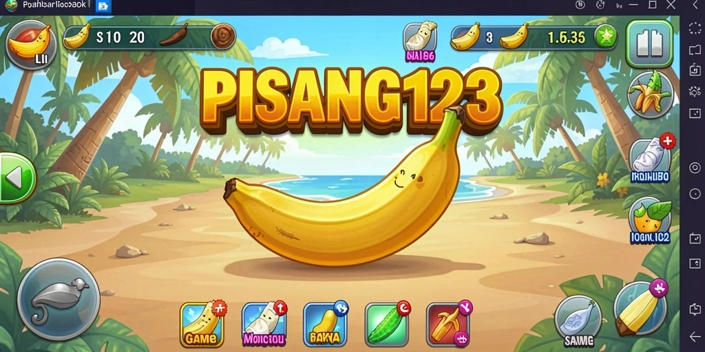 Tampilan gameplay seru dari PISANG123 dengan karakter menggemaskan.