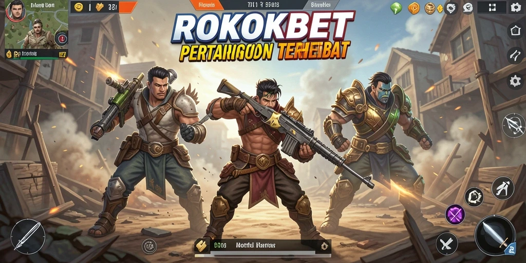 Gameplay seru dalam ROKOKBET dengan pertarungan Battle Royale intens.