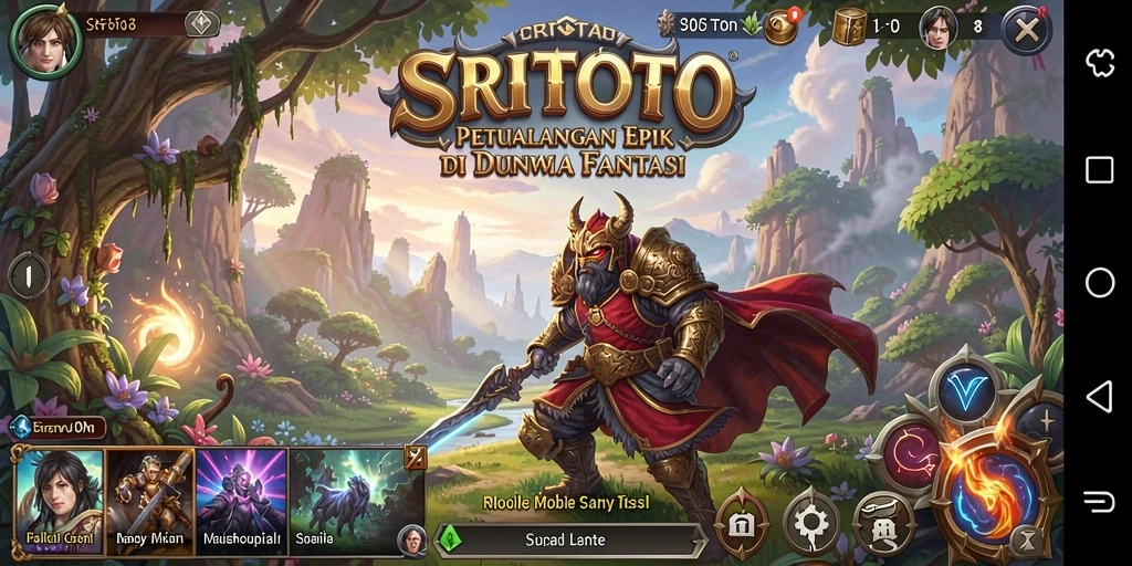 Screenshot SRITOTO menampilkan pertarungan intens di dunia fantasy.
