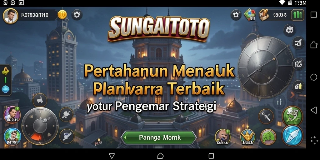 Tampilan screenshot SUNGAITOTO dengan aksi pertahanan menara yang intens.