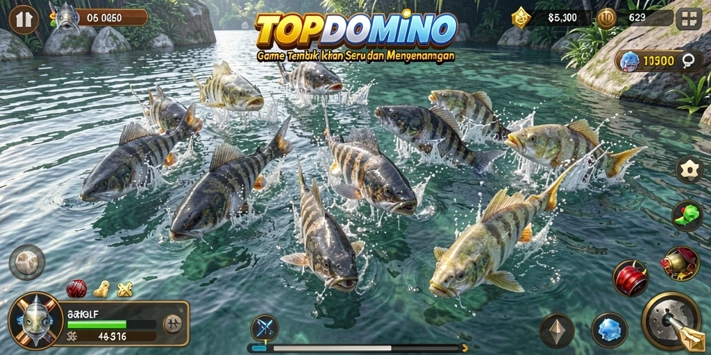 Screenshot gameplay seru Tembak Ikan di TOPDOMINO.