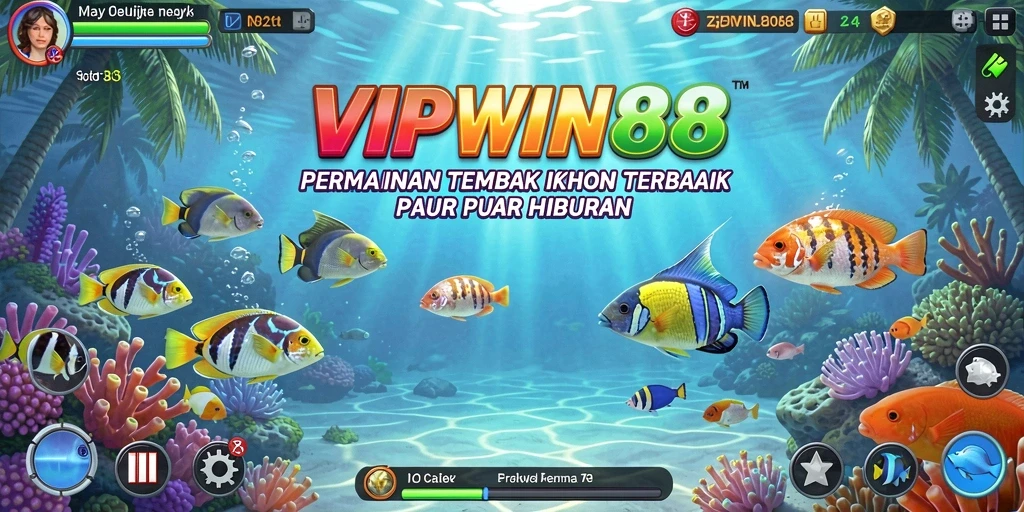 Screenshot gameplay seru dari VIPWIN88 saat menembak ikan.